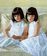 Portrait painting of Anne and Ellie